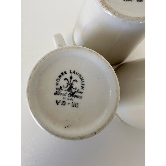 Vintage 1990s Homer Laughlin pattern "Athena" restaurant set of 3 mugs - Picture 7 of 11